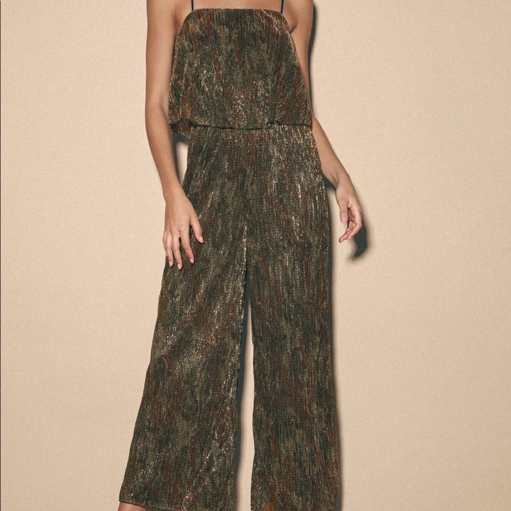 Lulu’s Multi Metallic Camo Jumpsuit (NWOT)